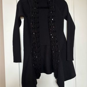 BELLAMI Black Open-Front Cardigan Sweater